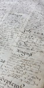 A typical page from Great Yarmouth's first parish register